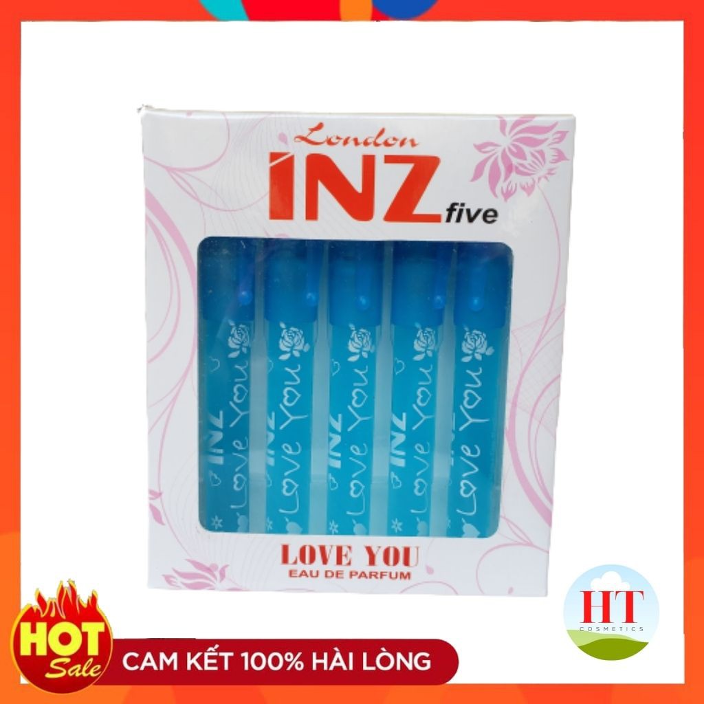 Set Nước Hoa Bút INZ 5 Cây Màu Xanh Nước Biển 10ml☆Love You