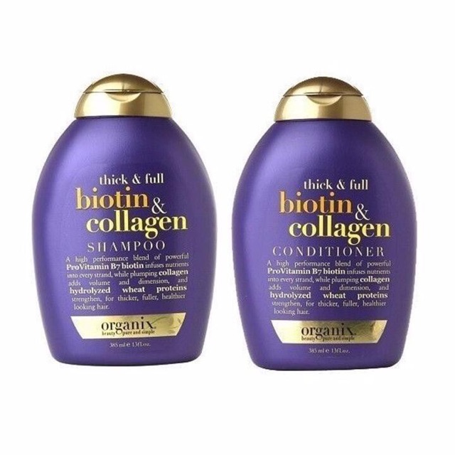 🌷(Auth) Cặp gội và xả Biotin Thick & Full Collagen 385ml hàng Mỹ chống rụng trị gàu nấm hiệu quả