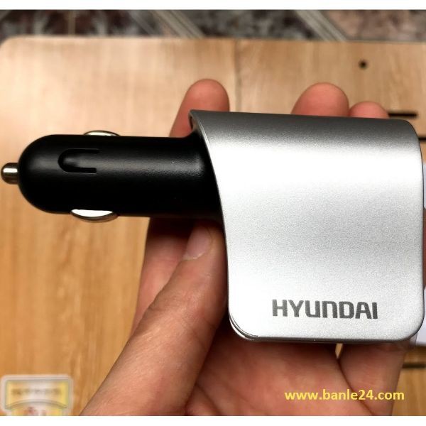 Tẩu sạc HYUNDAI HY-10 1 tẩu tròn và 3 USB nhỏ - có đèn led báo điện ap acquy