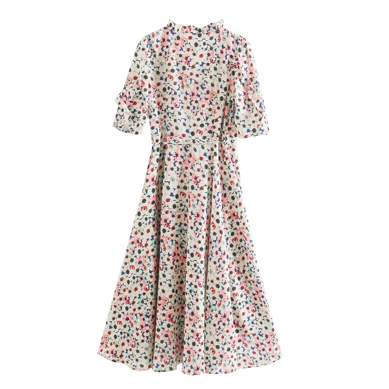 Zara Morocco full tag - Đầm Zara hoa màu sắc vạt chéo dáng dài DH10VCDG62N8