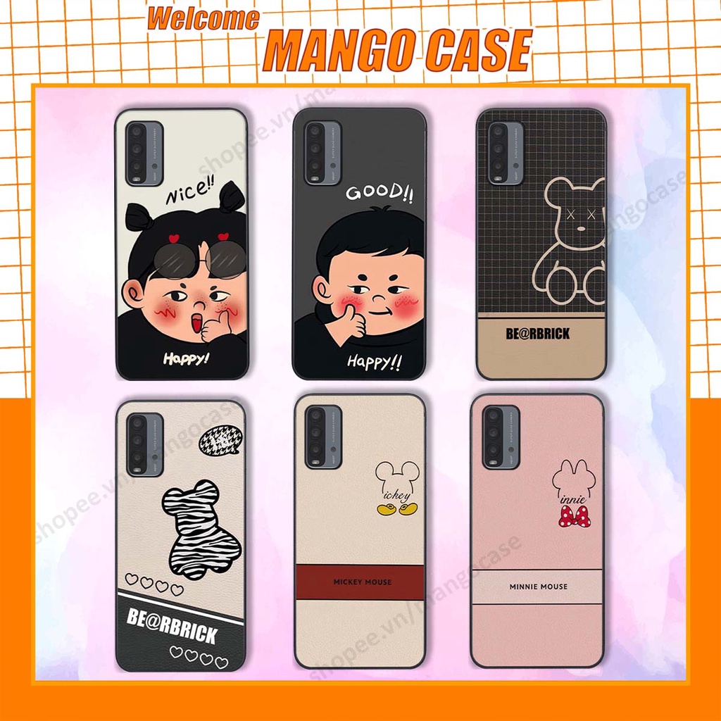 Ốp lưng Xiaomi Redmi 9T in hình happy nice, bé gấu đáng yêu