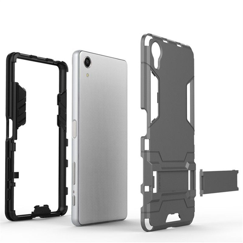 Ốp điện thoại 2 lớp TPU và PC có giá đứng bảo vệ điện thoại chống va đậm cho Sony Xperia X Performance