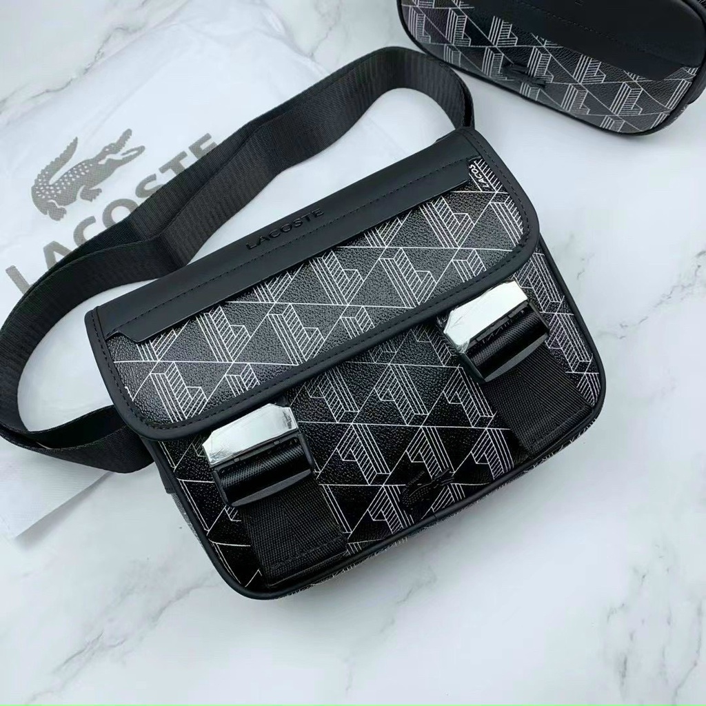 Túi nam đeo chéo Lacoste khóa gài cao cấp cá tính