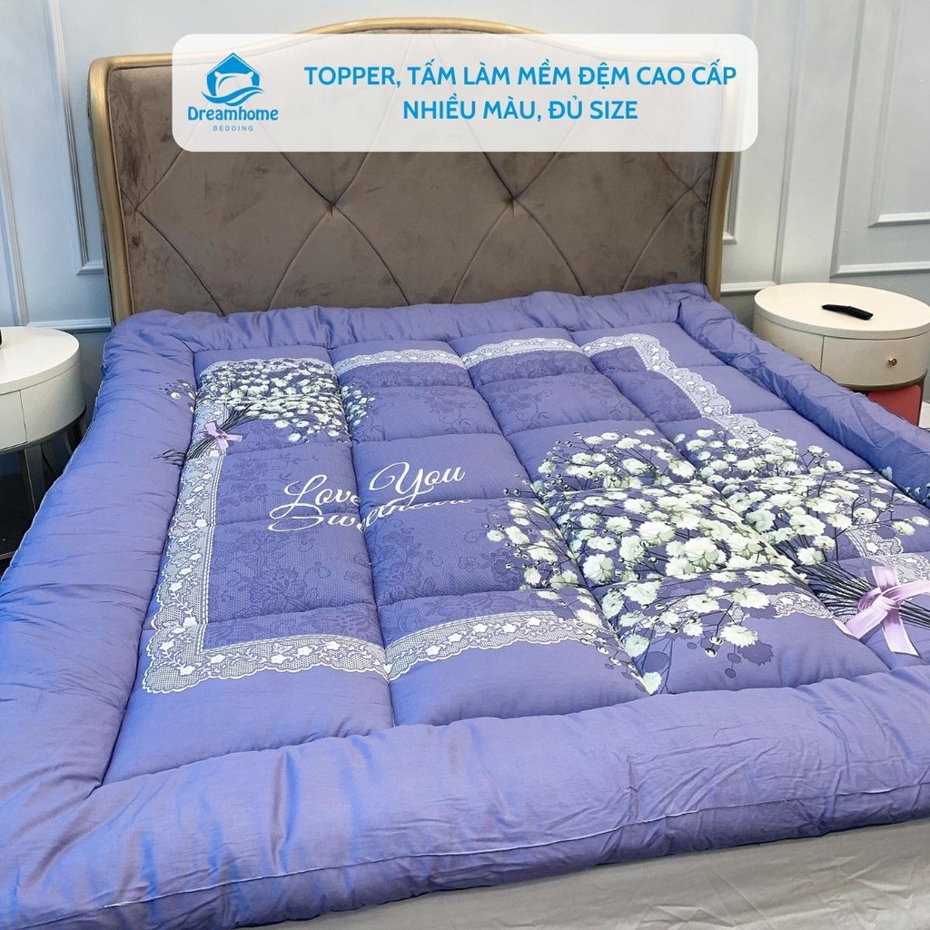 Topper nệm Lv tiêu chuẩn khách sạn dày 8cm đủ kích thước đệm Dreamhome