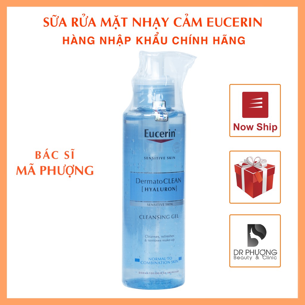 Sữa rửa mặt cho da nhạy cảm Eucerin Dermato Clean Gel 200ml