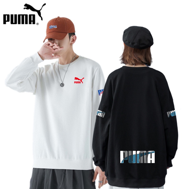 Áo nỉ cổ tròn 100% cotton in logo PUMA thời trang cho nam và nữ