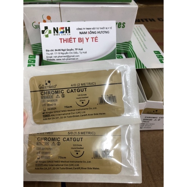 ❤️  Chỉ phẫu phẩu thuật chỉ khâu thẩm mỹ tự tiêu chỉ khâu y tế tự tan catgut CHROMIC CATGUT 2/0 3/0 4/0 5/0