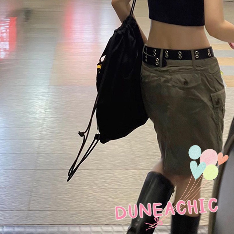 DUNEA Chân Váy Chữ A Màu Sắc Retro Thời Trang Cho Nữ