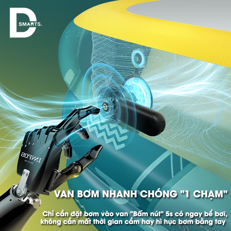 Bể bơi cho bé công nghệ Đức | Bể bơi phao 3D cỡ lớn tại nhà với nguồn nước xanh sạch mát