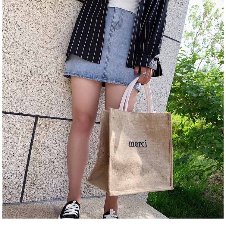 Túi cói Merci du lịch hè siêu chất cho bạn nữ phong cách