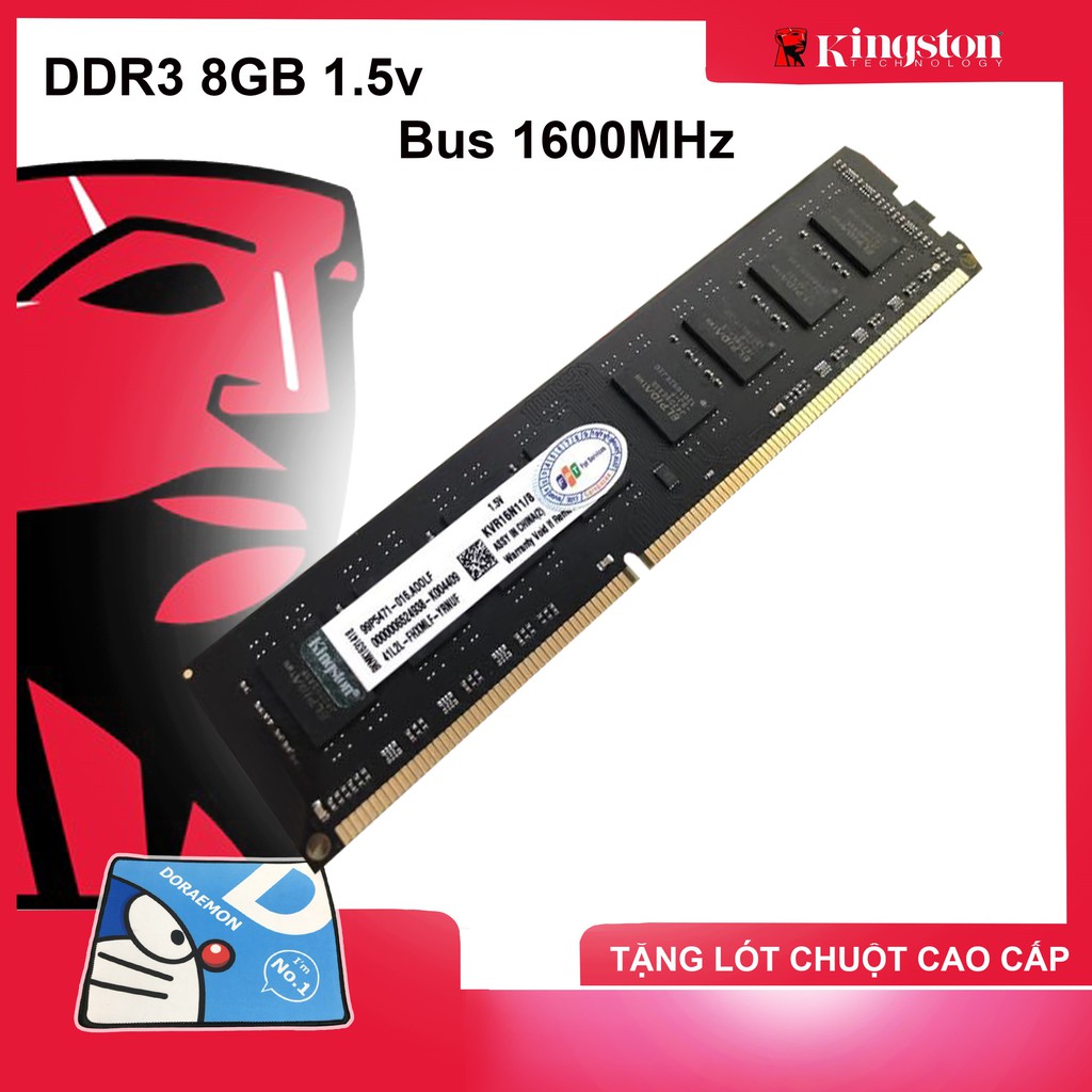 Ram PC Kingston 8GB 1333MHz 1600MHz PC3 1.5V Mới - Bảo hành 3 năm 1 đổi 1