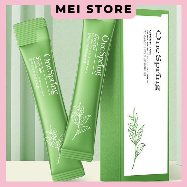 Mặt Nạ Ngủ BIOAQUA Collagen One Spring Green Tea Chiết Xuất Trà Xanh Dưỡng Ẩm Kiềm Dầu Cải Thiện Mụn Hộp 20 Gói