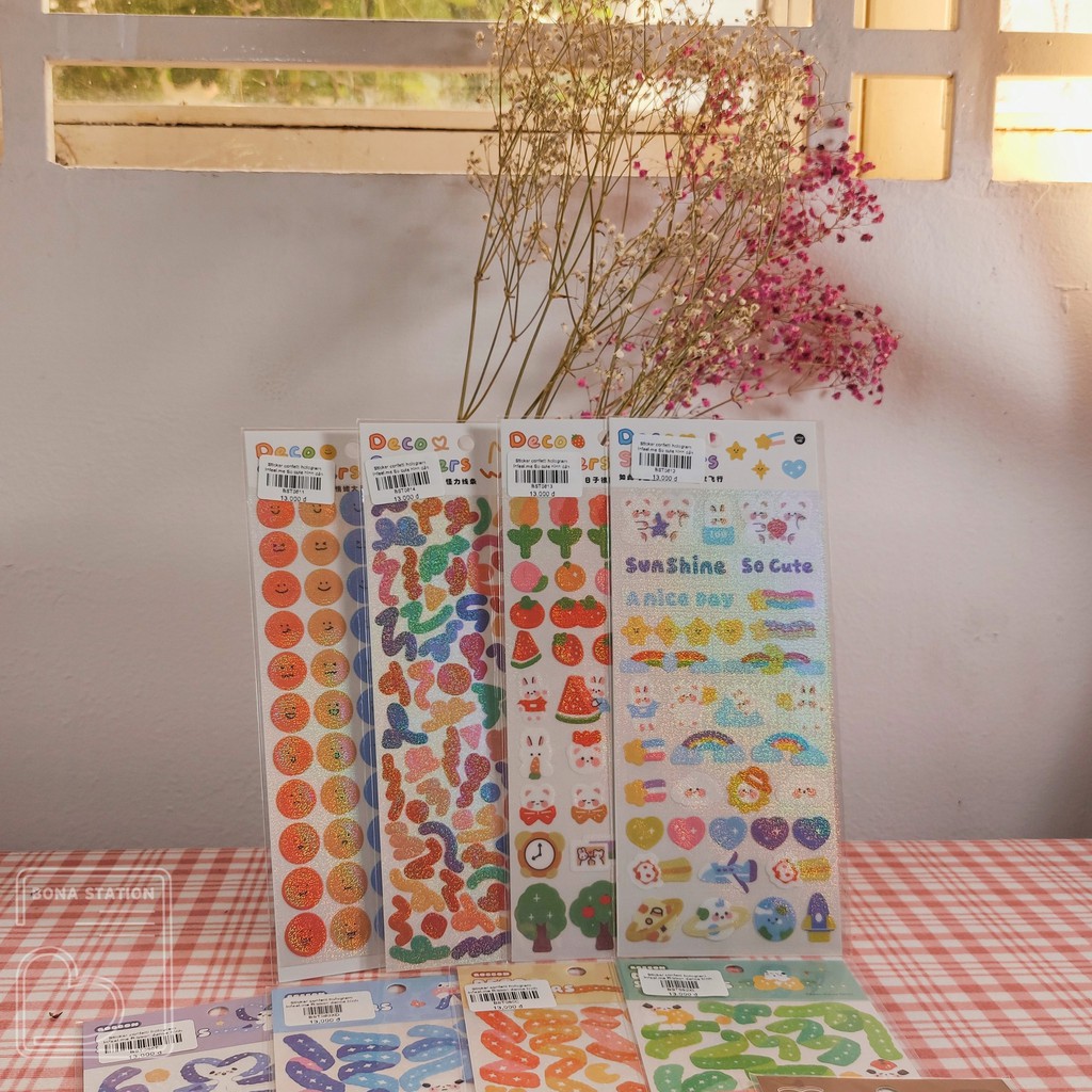 Sticker confetti hologram Infeel.me Papermore hình dán ribbon trang trí Polcos idol | BST079