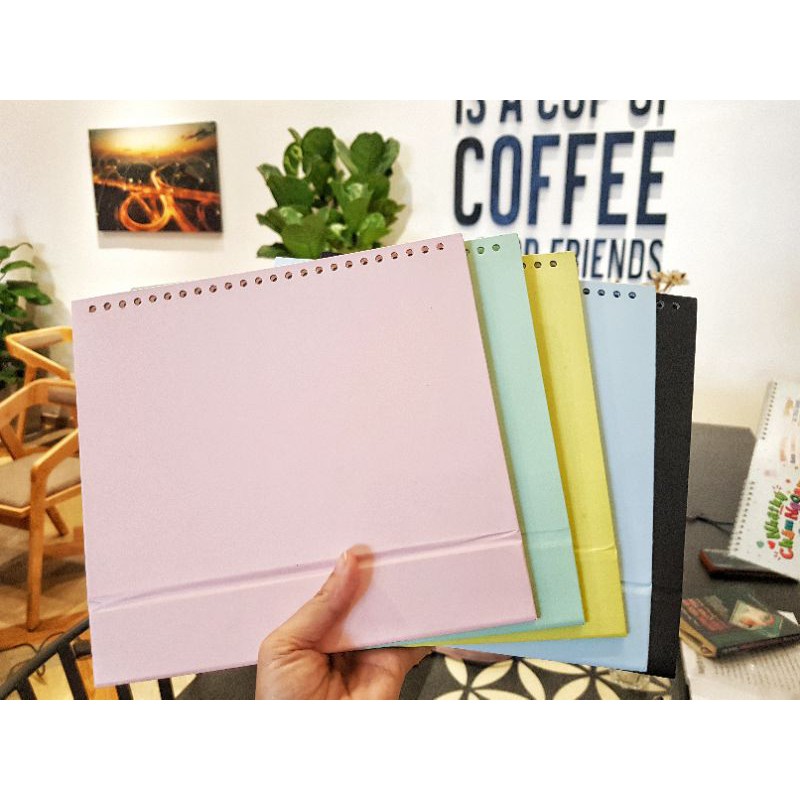 Đế lịch để bàn ngang A5 nhiều màu pastel - đục lỗ sẵn