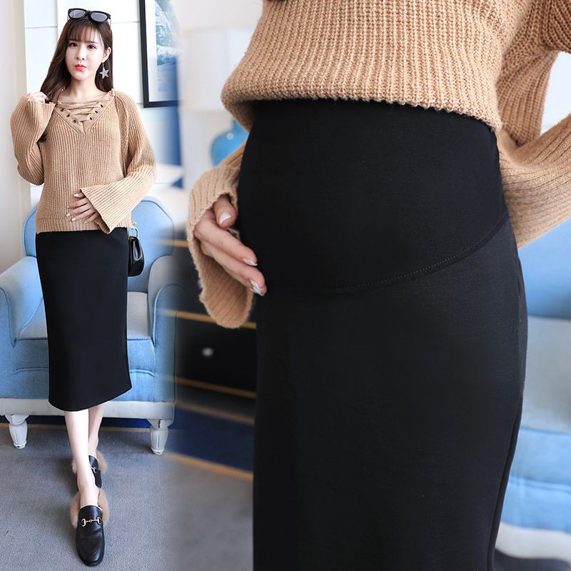 Chân Váy Dài Vừa Xẻ Tà Thời Trang Xuân Thu Cho Mẹ Bầu