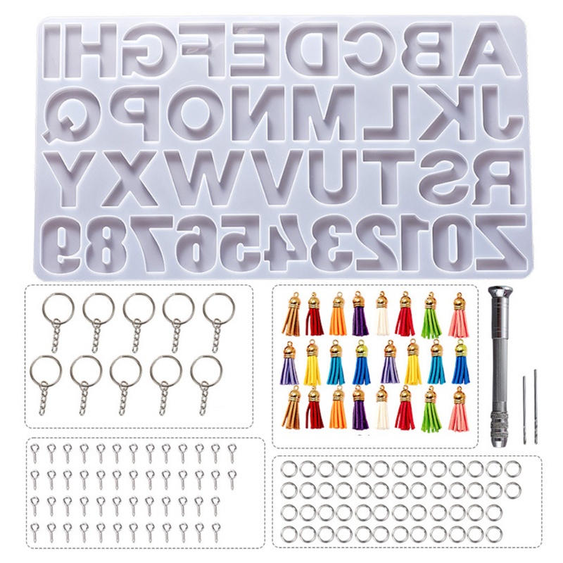 AUTU  1 Set Crystal Epoxy Resin Mold Alphabet Letter Number Pendant Casting Silicone Mould DIY Crafts Jewelry Keychain Making