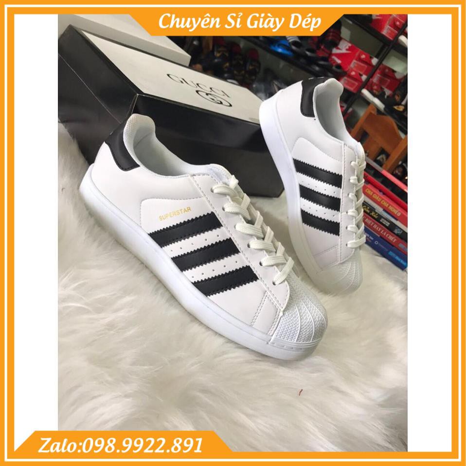 [Video ảnh thật] Giày adidas mũi trơn trắng 3 sọc FULL BOX | BigBuy360 - bigbuy360.vn