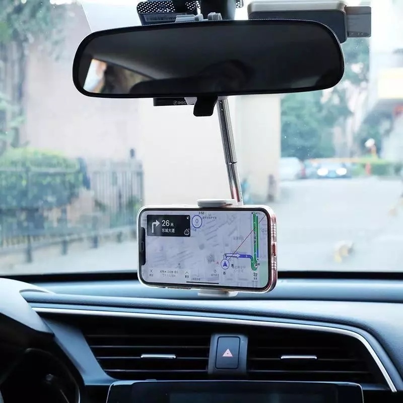 Giá Đỡ Điện Thoại Xoay 360 Độ Gắn Kính Chiếu Hậu Xe Hơi Tiện Dụng