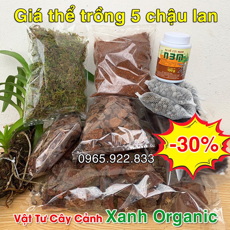 Giá Thể Trồng 5 Chậu Lan Đầy Đủ Đã Qua Xử Lí