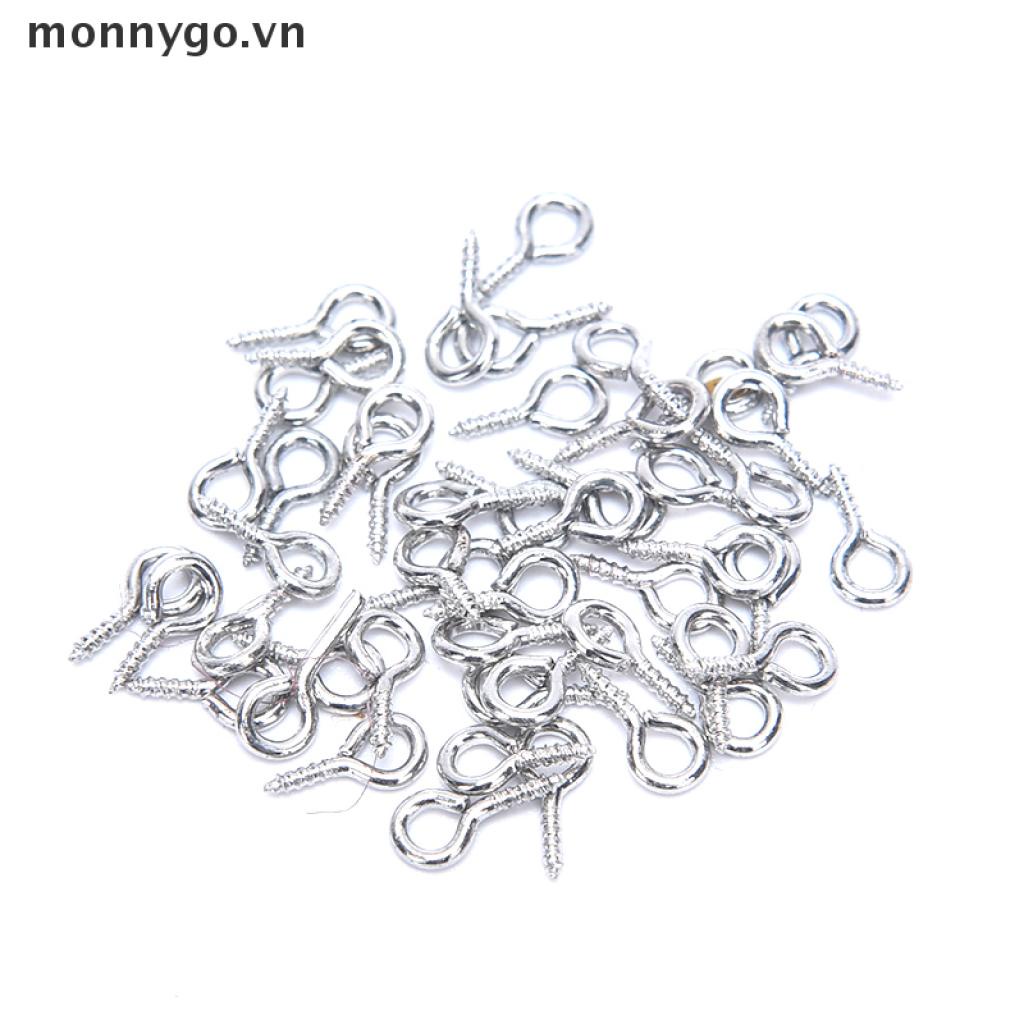 Bộ 150 vòng móc khóa có dây xích và khoen tròn hở và mắt vít hỗ trợ làm móc khóa thủ công DIY