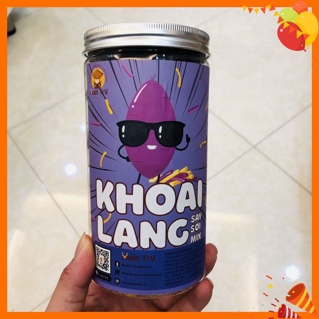 Khoai Lang Sợi Mix Đặc Sản Đà Lạt 330g/hộp -Tinh Hoa Ẩm Thực Việt Nam-Đồ ăn vặt ngon bổ rẻ Mr Benz
