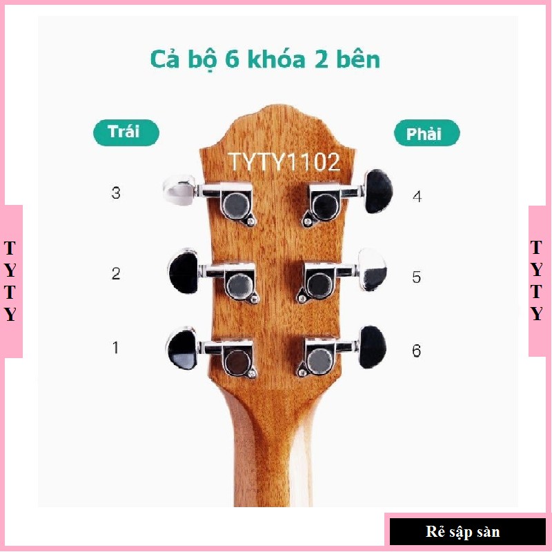 Khóa đàn guitar acoustic INOX đúc đặc chất lượng bền bỉ TYTY1102