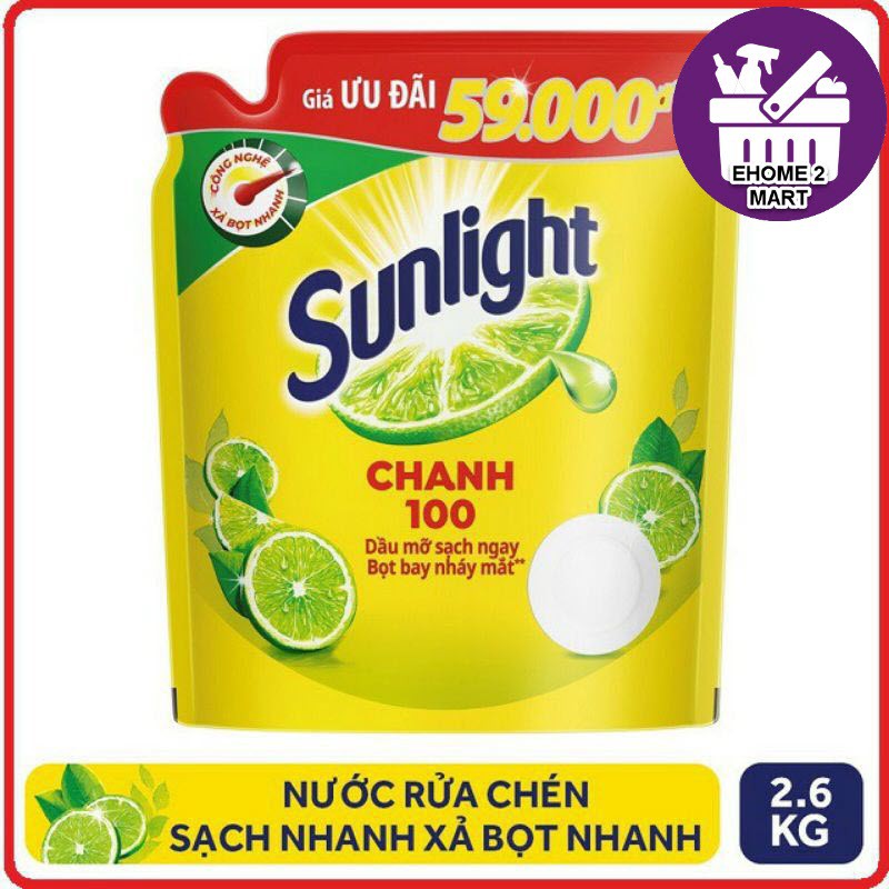 Nước rửa chén Sunlight Chanh túi 1.4/2.6kg