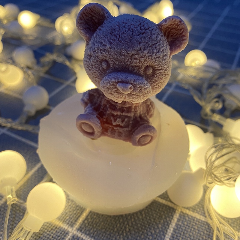 Khuôn Silicone Làm Nước Đá/Sô Cô La/Xà Phòng Hình Gấu Uống Cà Phê/Nước Ép DIY &amp; Hình Con Chó