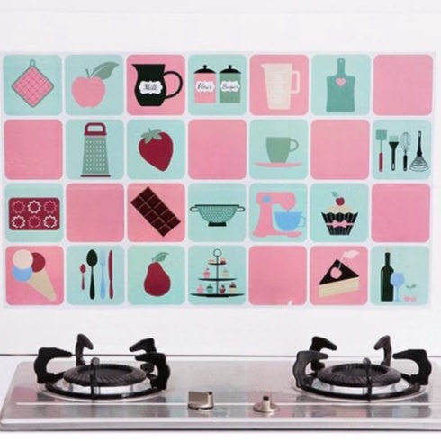 Miếng Dán Tường Nhà Bếp Chống Dầu Mỡ Cách Nhiệt 45x75cm