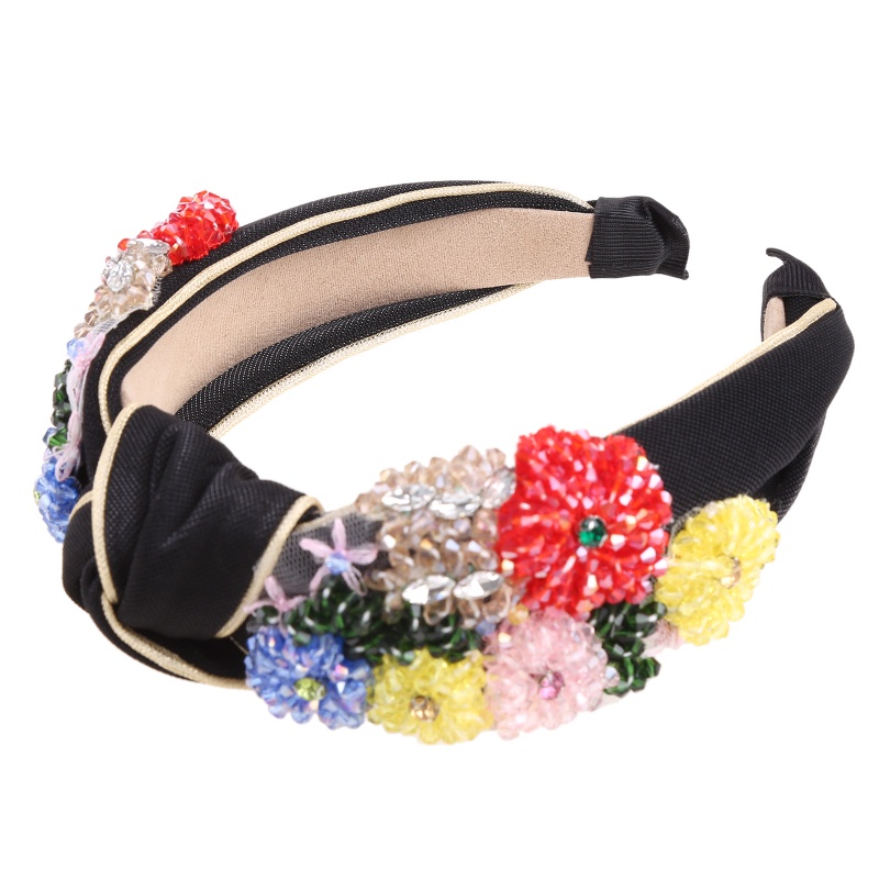 Băng Đô Cài Tóc Bản Rộng Bằng Kim Loại Pha Lê Họa Tiết Hình Học Thắt Nút Phong Cách Bohemian Cổ Điển