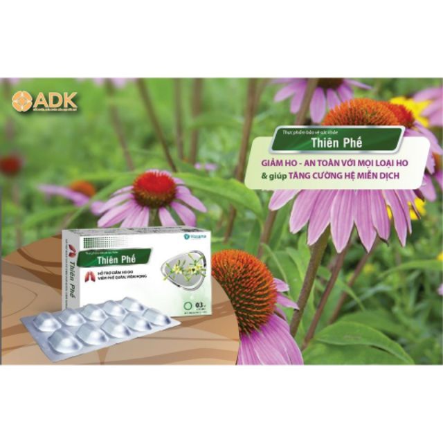 THIÊN PHẾ dịch chiết hoa cúc tím (mua 5 tặng 1) hỗ trợ giảm ho, tăng cường miễn dịch hộp 30 viên