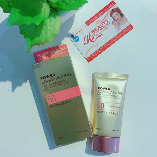 Kem chống nắng dưỡng da The Face Shop Hà Beauty trang điểm lâu trôi Natural Sun Eco Power Long Lasting SPF50+PA+++ 50ml | BigBuy360 - bigbuy360.vn