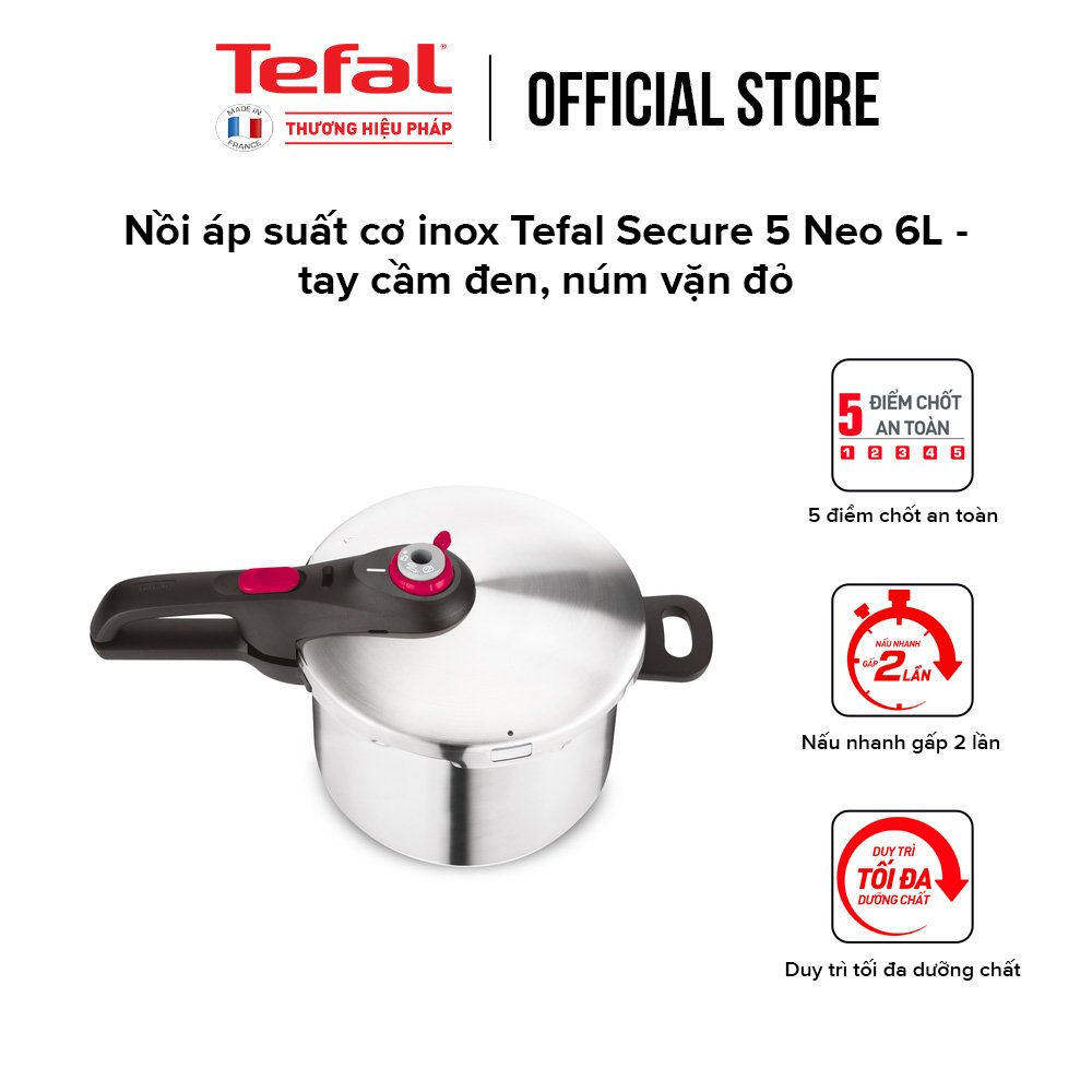 Nồi áp suất cơ inox Tefal Secure 5 Neo 6L