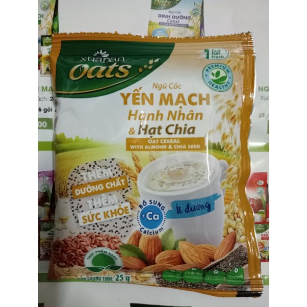 Ngũ cốc yến mạch hạnh nhân và hạt chia gói 25g