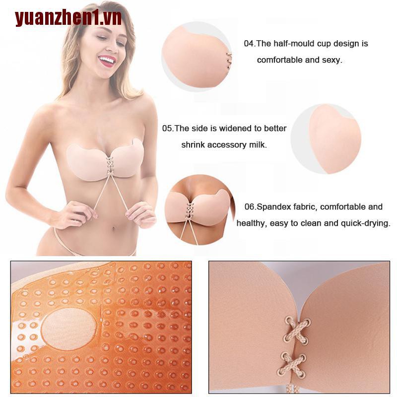 [Yuanzhen1] Áo Ngực Silicone Vô Hình Tự Dính Không Dây Hở Lưng