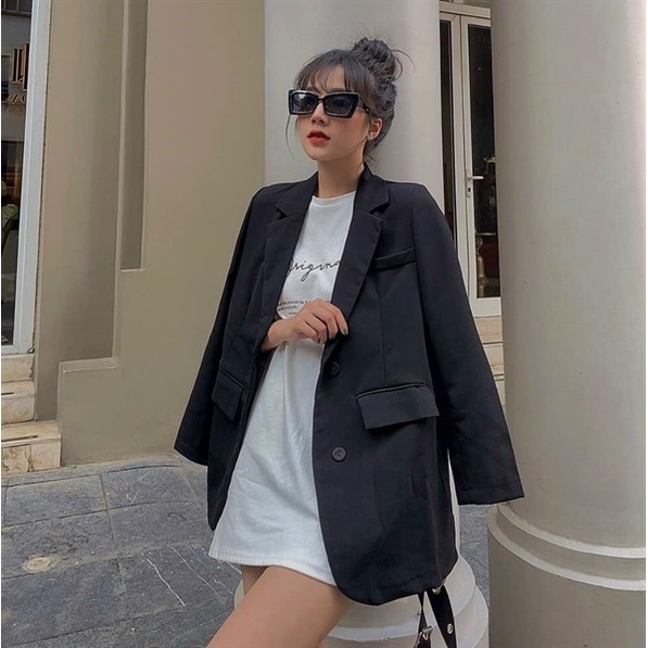 Áo khoác blazer nữ cổ vest tay cúc dài tây thời trang cao cấp 2005874