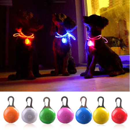 Đèn pin LED cho chó mèo Vòng cổ phát sáng Mặt dây chuyền ban đêm An toàn cho thú cưng Vòng cổ Vòng cổ trang trí sáng dạ quang cho chó