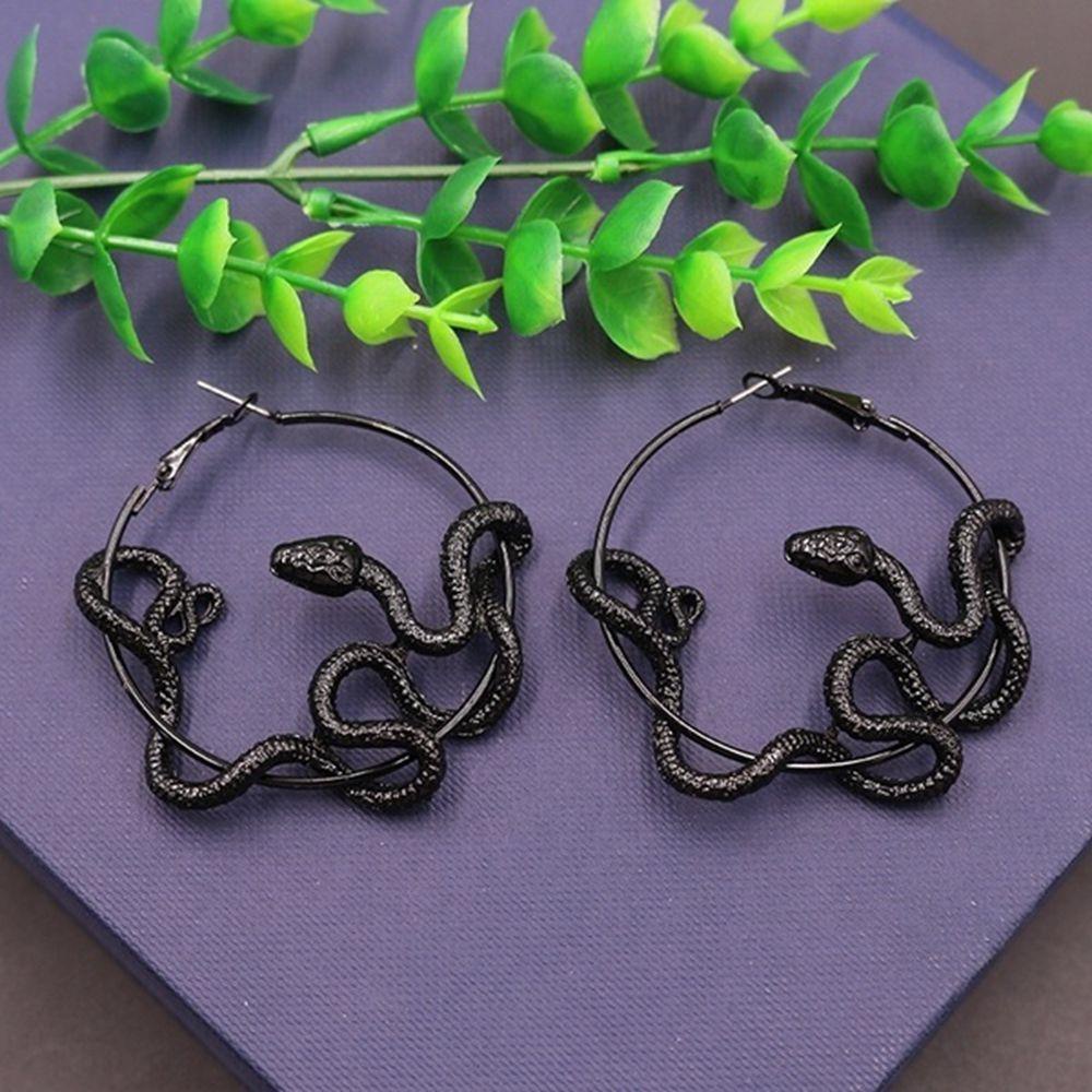 Khuyên Tai Vòng Lủng Lẳng Hình Rắn Phong Cách Gothic Thời Trang Mới