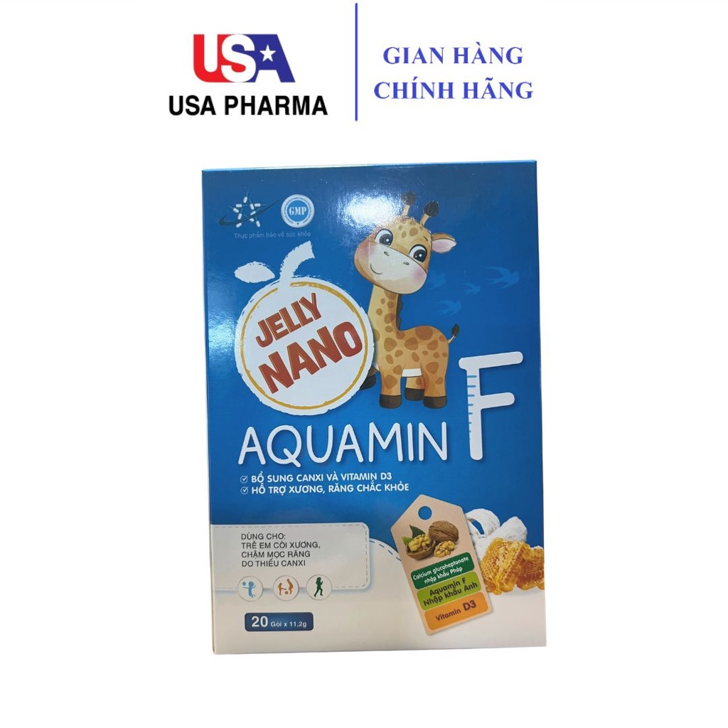 Thạch Jelly Nano Aquamin F - Bổ Sung Canxi, Vitamin D3 Giúp Hỗ Trợ Xương, Răng Chắc Khỏe - Hộp 20 gói x 11,2g