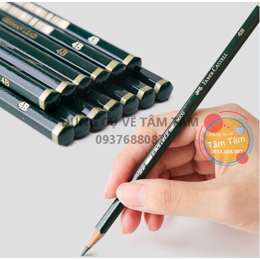 [ TÂM TÂM ]-Bút Chì phác thảo, bút chì đen Castell 9000, Faber Castell-