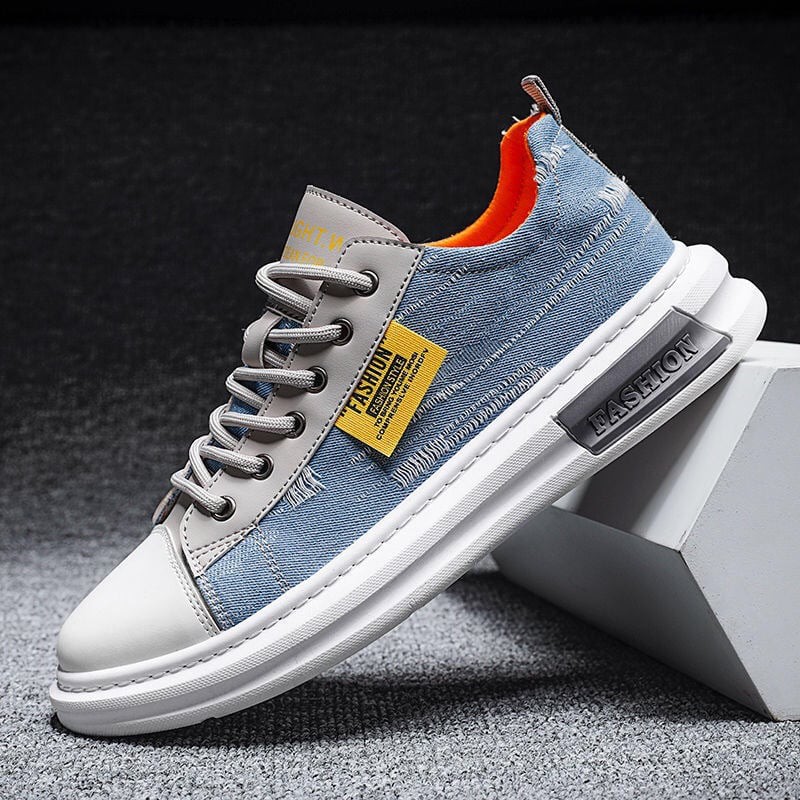 Giày thể thao nam vải bò màu xanh thêu fashion ( Hàng độc đầu năm) | BigBuy360 - bigbuy360.vn