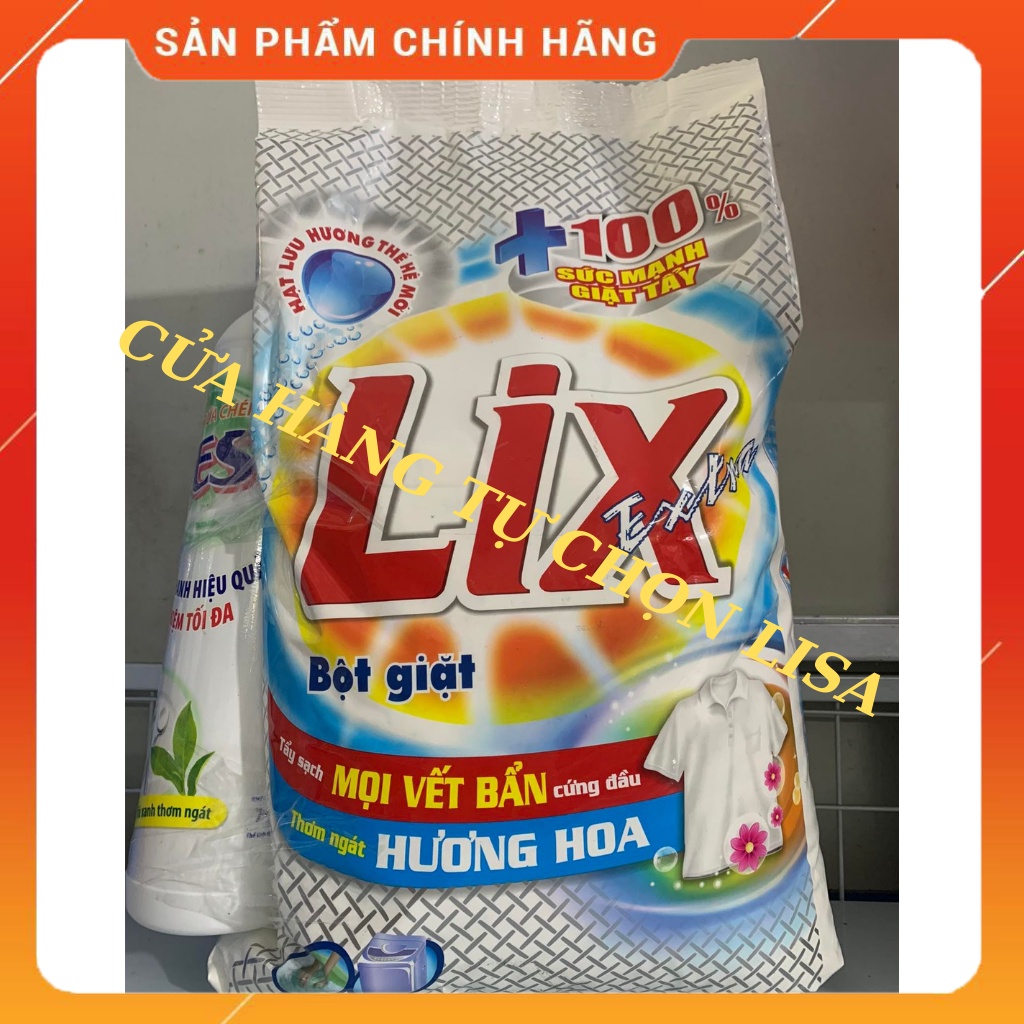 Bột giặt Lix Extra hương hoa gói 6kg/5,5kg(tặng kèm nước rửa chén)