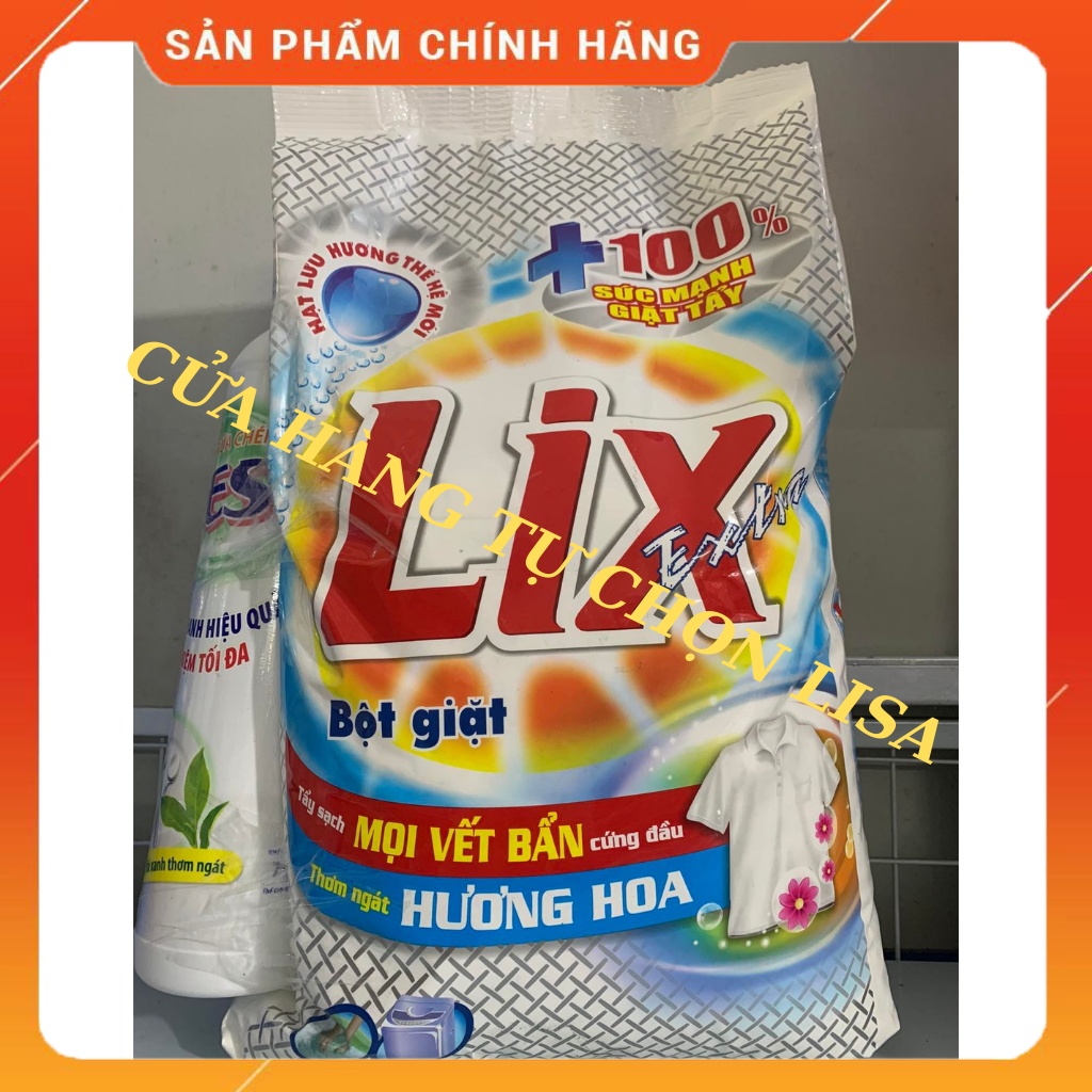 Bột giặt Lix Extra hương hoa gói 6kg/5,5kg(tặng kèm nước rửa chén)