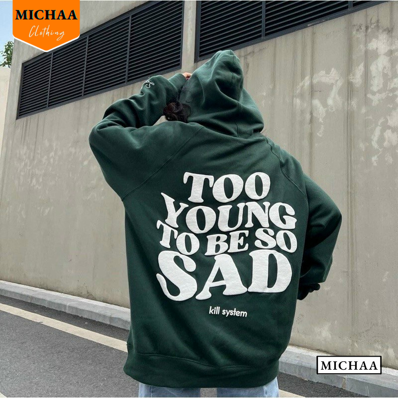 Áo Khoác Hoodie Nỉ TOO YOUNG Nam Nữ Ulzzang Unisex, Áo Khoác Form Rộng Thời Trang - MICHAA AKN84