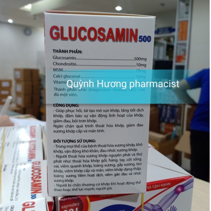 Viên uống GLUCOSAMIN 500 hộp 100 viên giúp tái tạo xương khớp