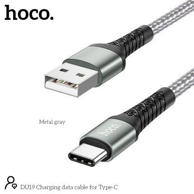 Cáp sạc 3A Hoco DU19 Type-C dây dù chống gãy gập truyền dữ liệu nhanh chóng dài 1M cho Android