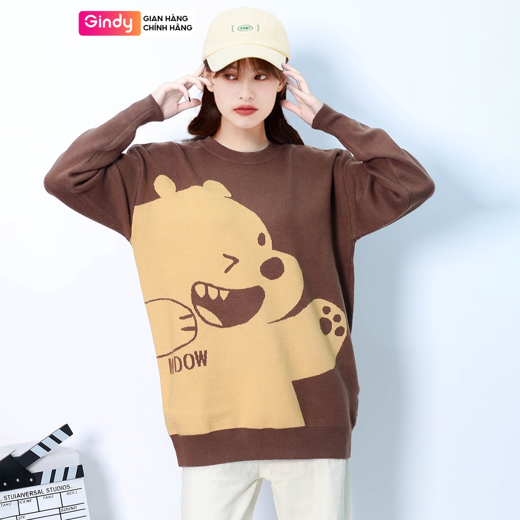 Áo len nữ GINDY hình gấu Pooh tay dài thời trang thu đông AMN002 | BigBuy360 - bigbuy360.vn