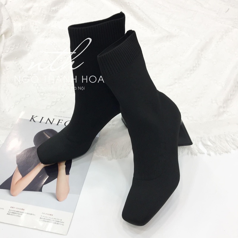 Boot lửng chất len gót dẹt siêu hot