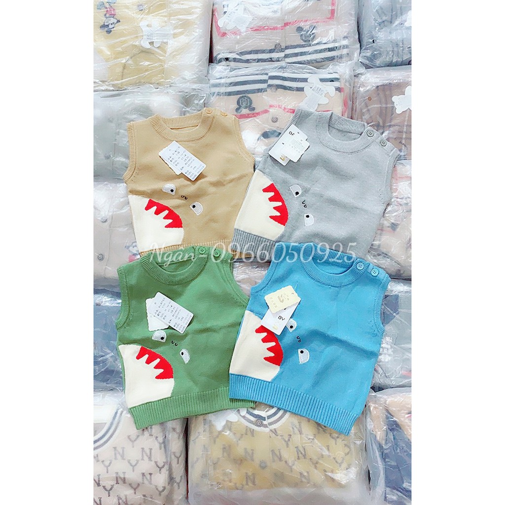 Áo Len Ghile Hình Khủng Long Bé Trai size 66-90(5-14kg)