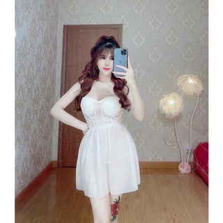 🤑set đầm thun lưới cúp ngực + quần chiđ đùi